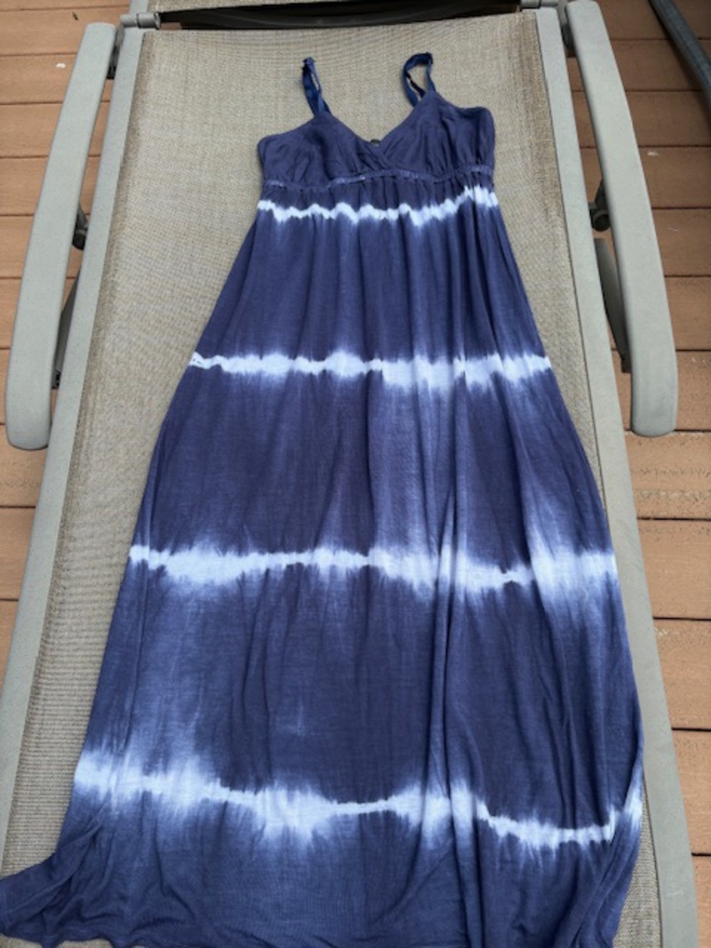 Raviya Tie Dye Navy Blue Maxi Sundress, good condition, women's size S